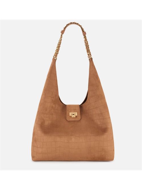 SUEDE HOBO BAG ELISABETTA FRANCHI | BS01A61E2600 cuoio